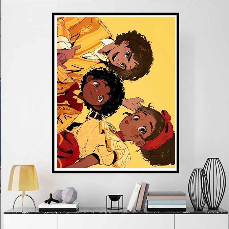 Disney Diamond Painting Full House Three Siblings Illustration 5D DIY Full Round Diamond Mosaic Cartoon Embroidery Art Painting Home Decoration