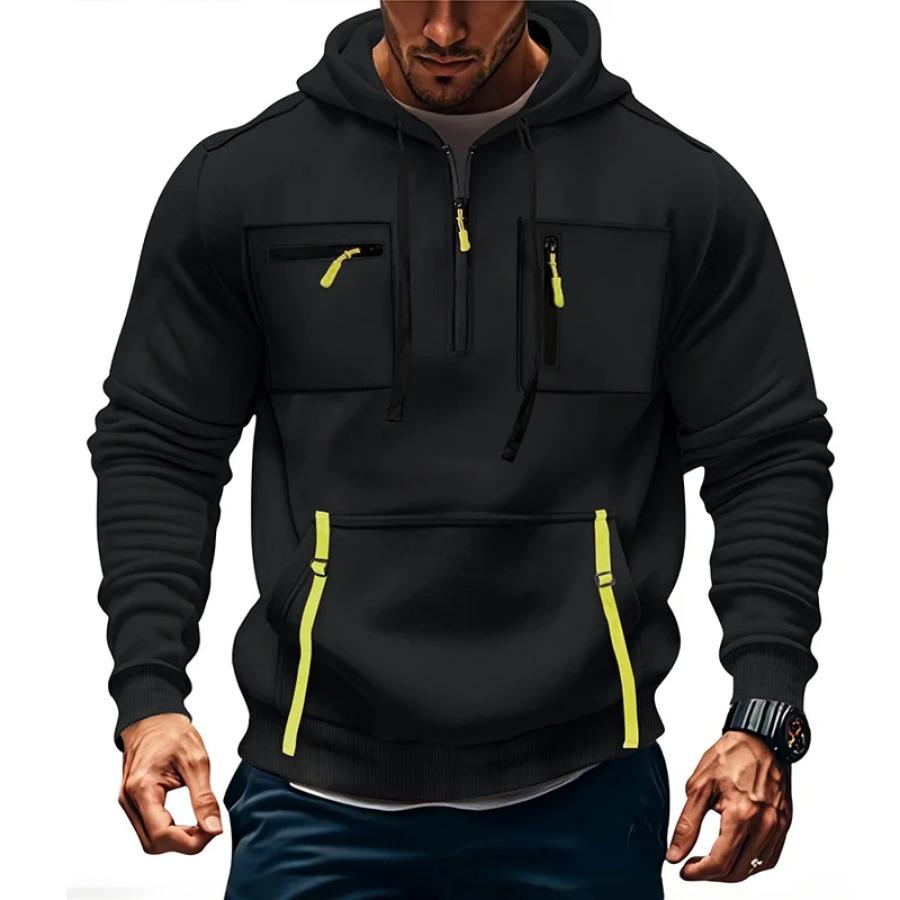 Neuer Reißverschluss Herbst Winter Herren Mode Hoodie Warme Fleece Sweatshirts Mehrere Taschen Farben Quastendesign Freizeitkleidung