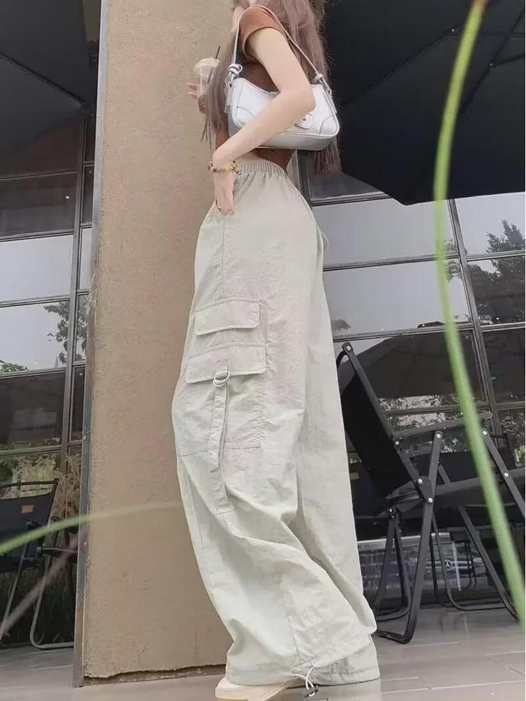 Salopette a gamba larga con coulisse e vita alta da donna estate 2024: Pantaloni snellenti, sportivi e spettacolari
