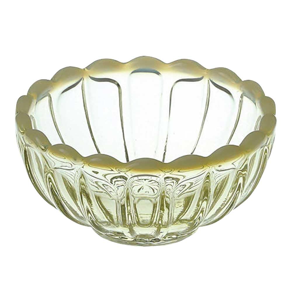 Yamako Glass Delicacy x 27966 Chrysanthemum-shaped Dish, Sepia, 7 H3.5cm,
