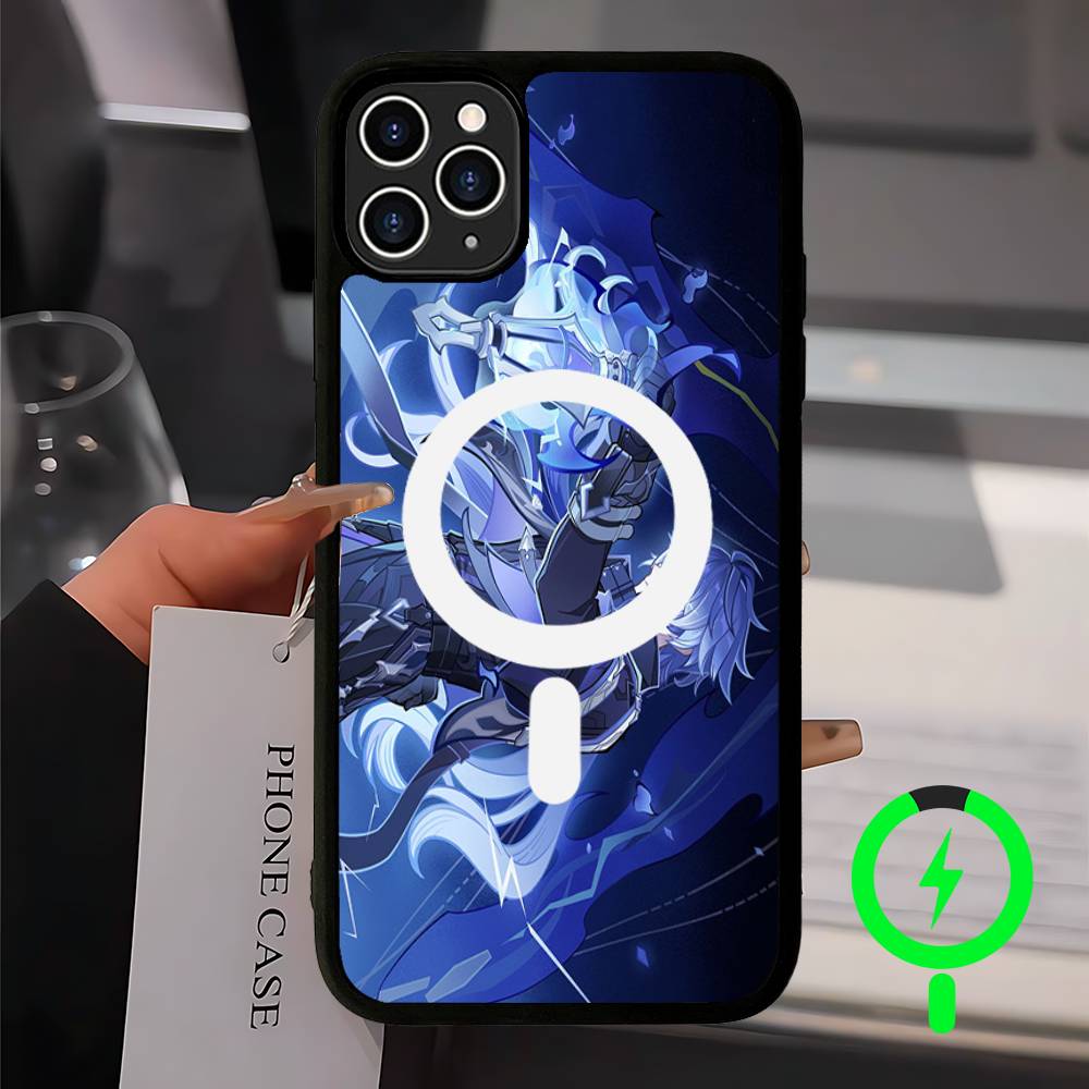 Genshin Impact Flins Magnetic Wireless Phone Case For IPhone 17 16 15 14 13 12 11 Pro Max Plus Mag Phone Cover