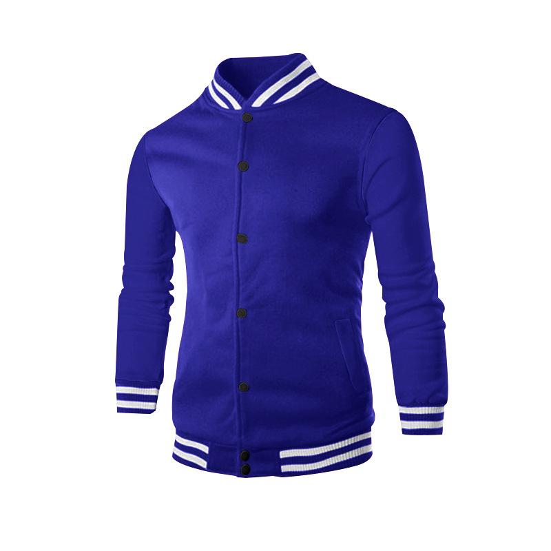 

2026 New Autumn and Winter Men s Loose Casual Stand Collar Solid Color Jacket S синий