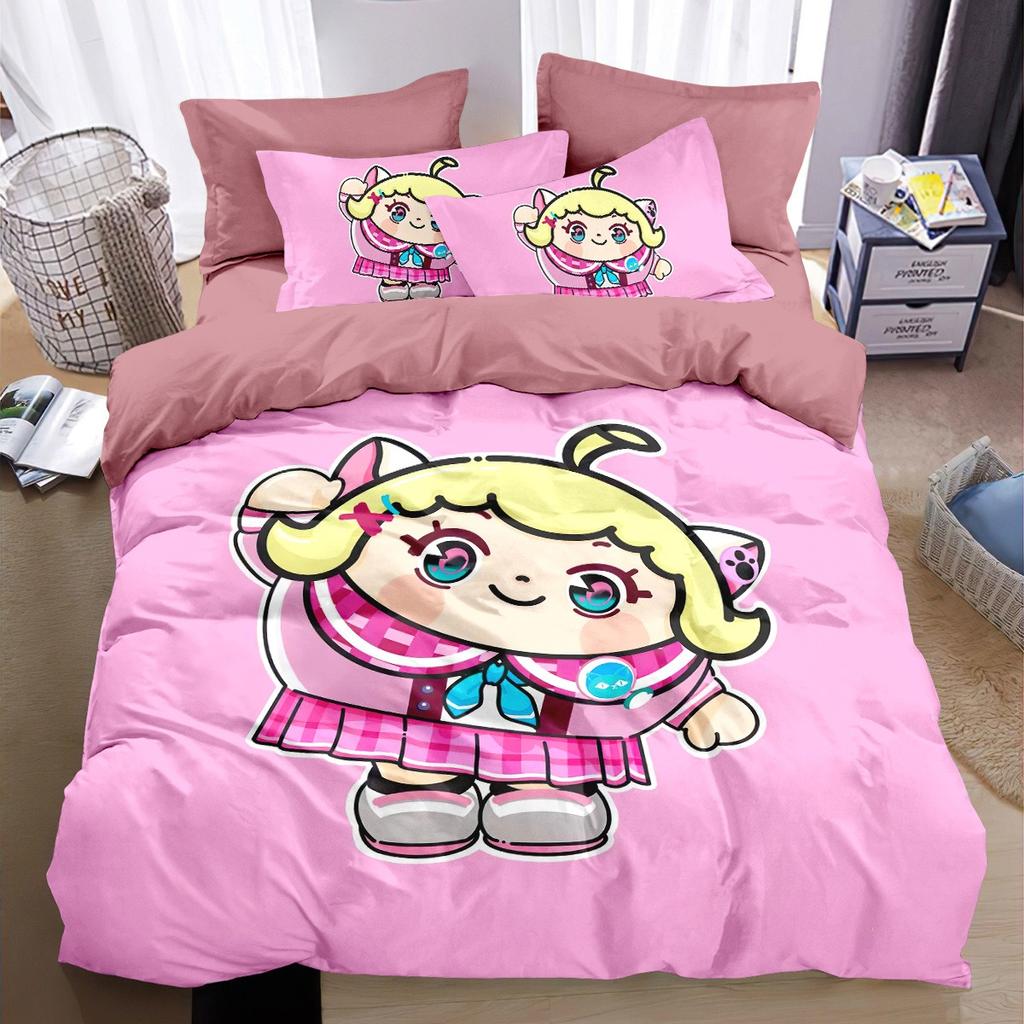 Spiel Eggy Party Bettwäsche-Set Cartoon Eggy 3D-Druck Bettbezug, Spiel-Thema Kinderzimmer Dekorations-Set