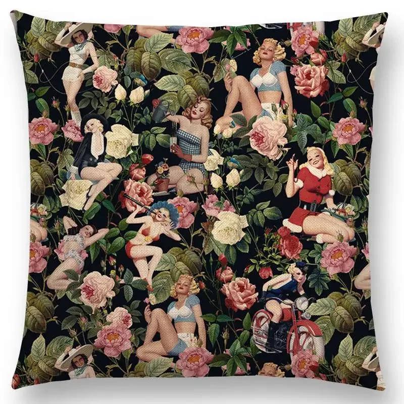 Latest Gorgeous Death Beautiful Skull Floral Garden Colorful Flower God Meaning of Life Cushion Cover Car Sofa Throw Pillow Case