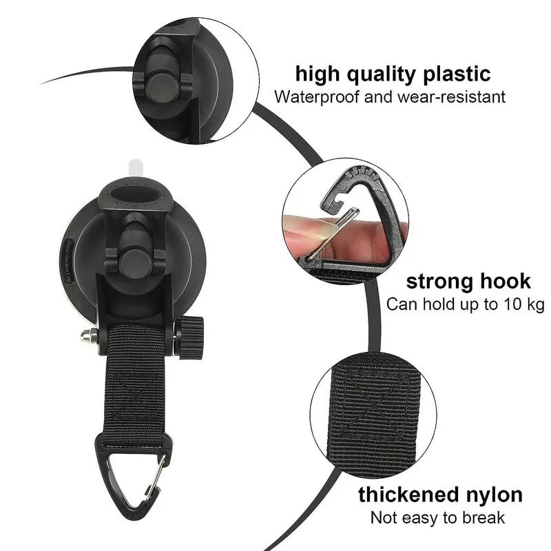1/2/4Pcs Summer Outdoor Car Tent Suction Cup Heavy-duty Outdoor Canopy Accessories Reusable Powerful Suction Cup Carabiner 2025