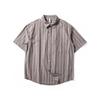 Stripes Shirt Men's Short-Sleeved Summer Thin Breathable Pure Cotton Shirt Artsy Retro Ins Trendy Loose Casual Top