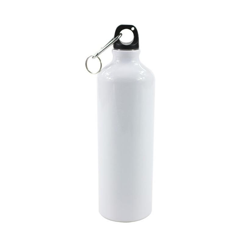 2025 Nowa 400/500/600/750ml Biała Pusta Butelka na Wodę do Sublimacji z Karabinkiem Aluminiowy Bidon Sportowy Outdoor do Termoprasy