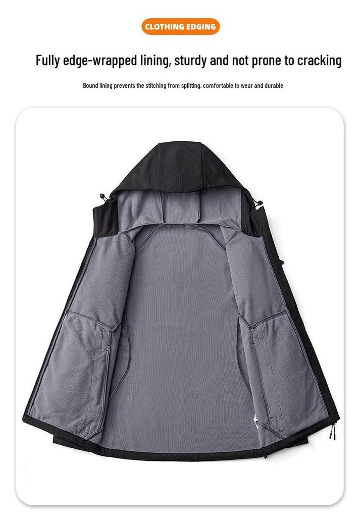 7A Antibacterial Waterproof Softshell Fleece Hooded Jacket: Outdoor Climbing & Casual Wear