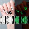 Bloodstain Halloween Luminous Nail Sticker Pumpkin 16 Fingers Set Nail Polish Sticker  Beauty Care