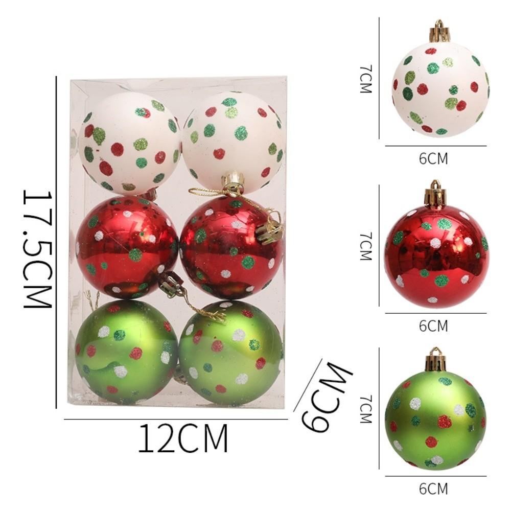 Plastic Christmas Baubles 6cm Christmas Tree Hanging Baubles Holiday Home Decor
