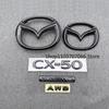 MAZDA CX-50 Logo ABS Black Carbon 2023 2024 2025 Car Hood Front Grill Rear Trunk Emblem Badge Sticker CX50 Accessory Refit
