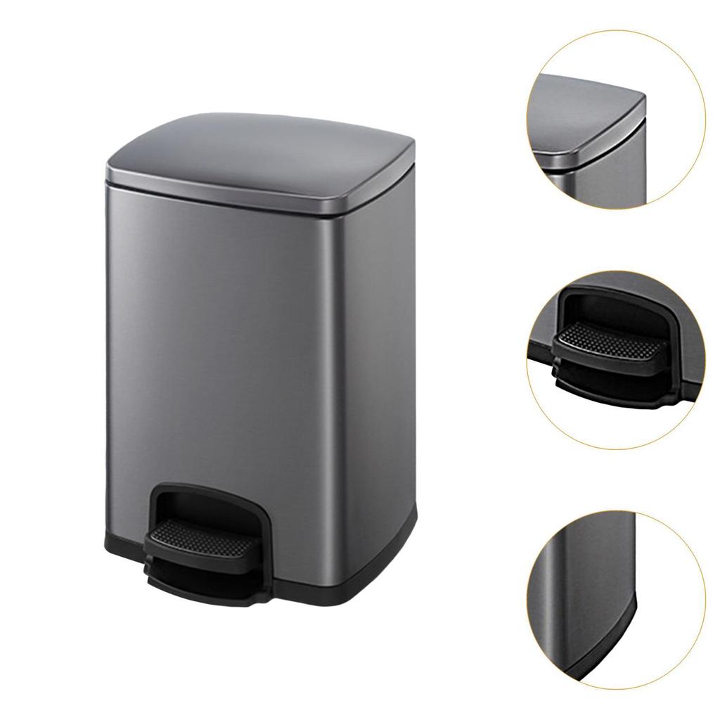 Foot Pedal Garbage Bin Kitchen Waste Basket Portable Removable Inner Bucket Step on Trash Can