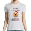Women's T-shirt - Golden Retriever - Santa Claus - Round Neck - Short Sleeves - White