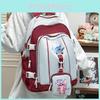 Stitch Angel Pattern Backpack With Large Capacity For Middle School Students Nylon School Bag For Education