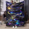 Pc Enchanting Night Sky Cosmic Clouds Printed Flannel Blanket Soft Warm AllSeason Throw for Sofa Bed Office or Camping