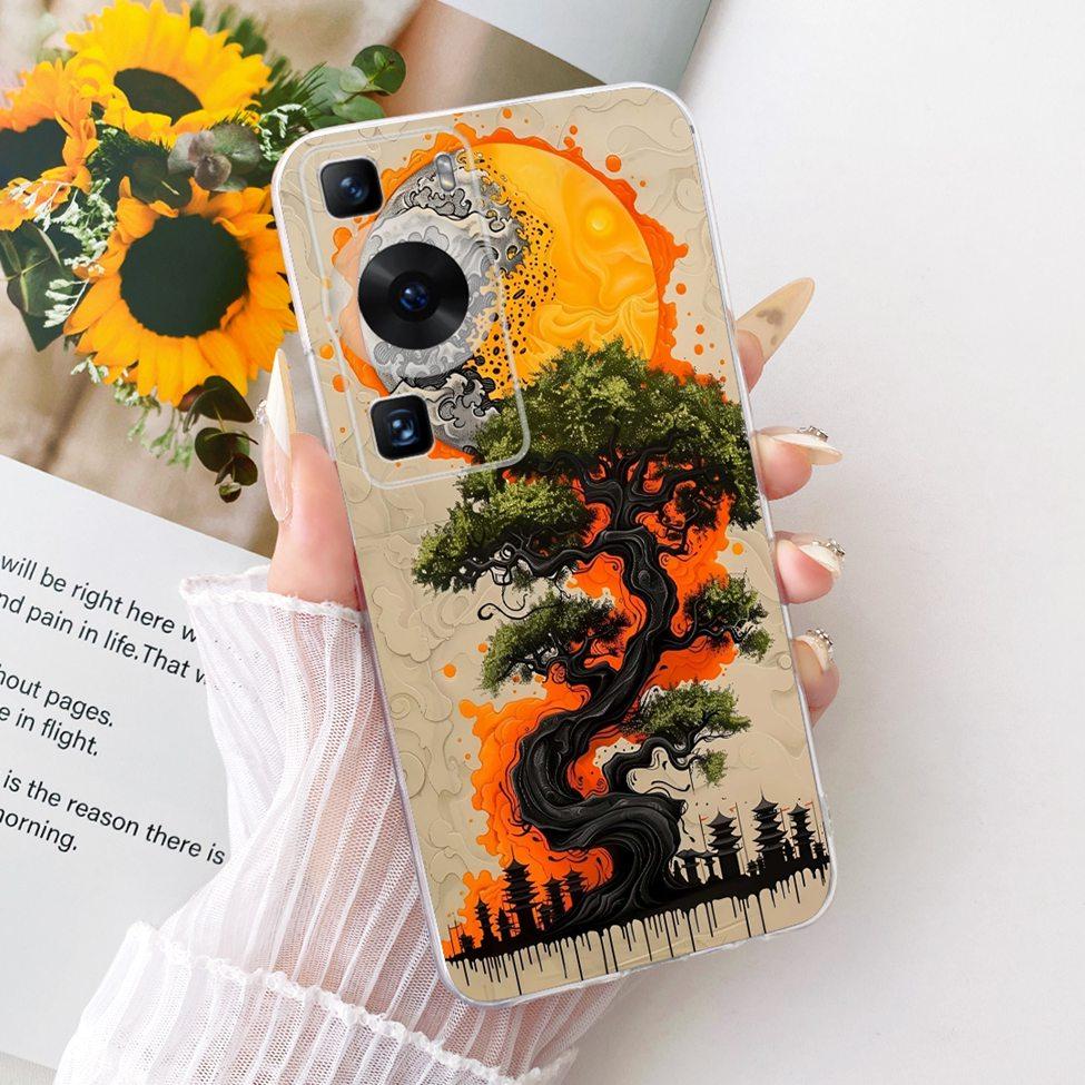 Clear For Huawei P60 Case Cute Cat Fashion Butterfly Funny Painted Casing For Huawei P60 Pro MNA-AL00 MNA-LX9 Cover