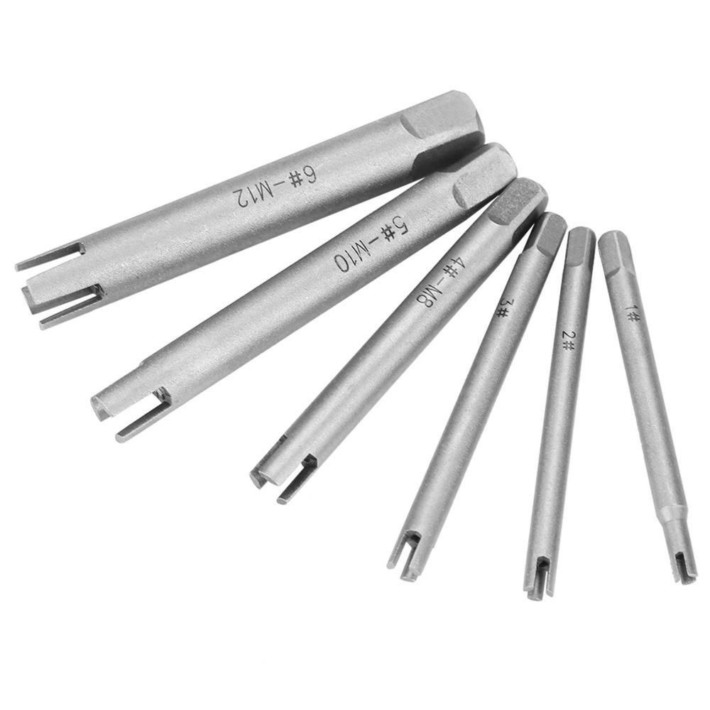 6 Pcs 3/4 Flute Tap Extractor Set 3 Types Bearing steel Stripped Tap Extractor Alloy steel Bolt Remover Tool