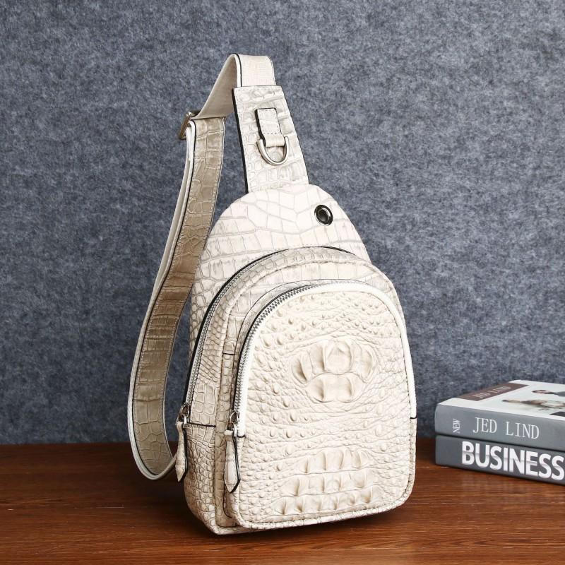 New Crocodile Bone Pattern Men s Chest Bag High-end Single Room Diagonal Cross Classic Fashionable Outdoor 19x7x29