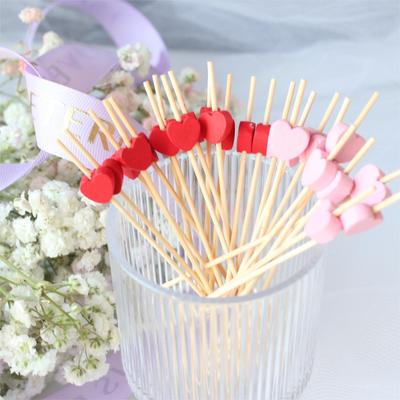 100Pcs Disposable Bamboo Skewers Food Picks Buffet Cupcake Fruit Fork Salad Vegetable Sticks Toothpick Skewer Party Cake Dessert