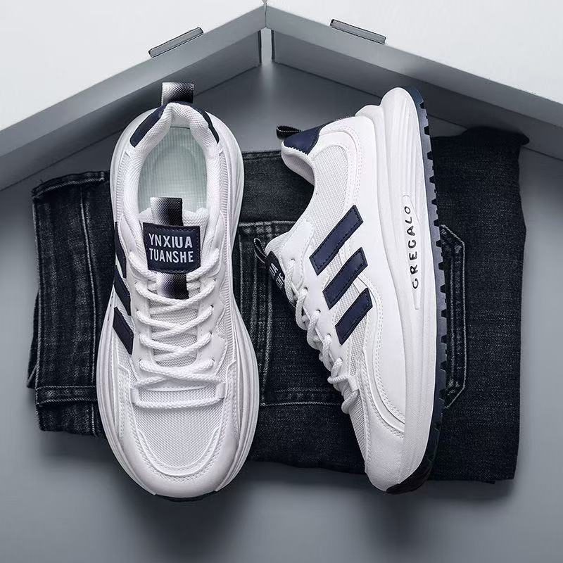 Pantofi sport respirabili cu deodorant, la modă pentru bărbați, versatil, pentru celebrități de internet, populari, pentru călătorii, pantofi casual cu tălpi groase, cu talpă înaltă, pantofi pentru tată