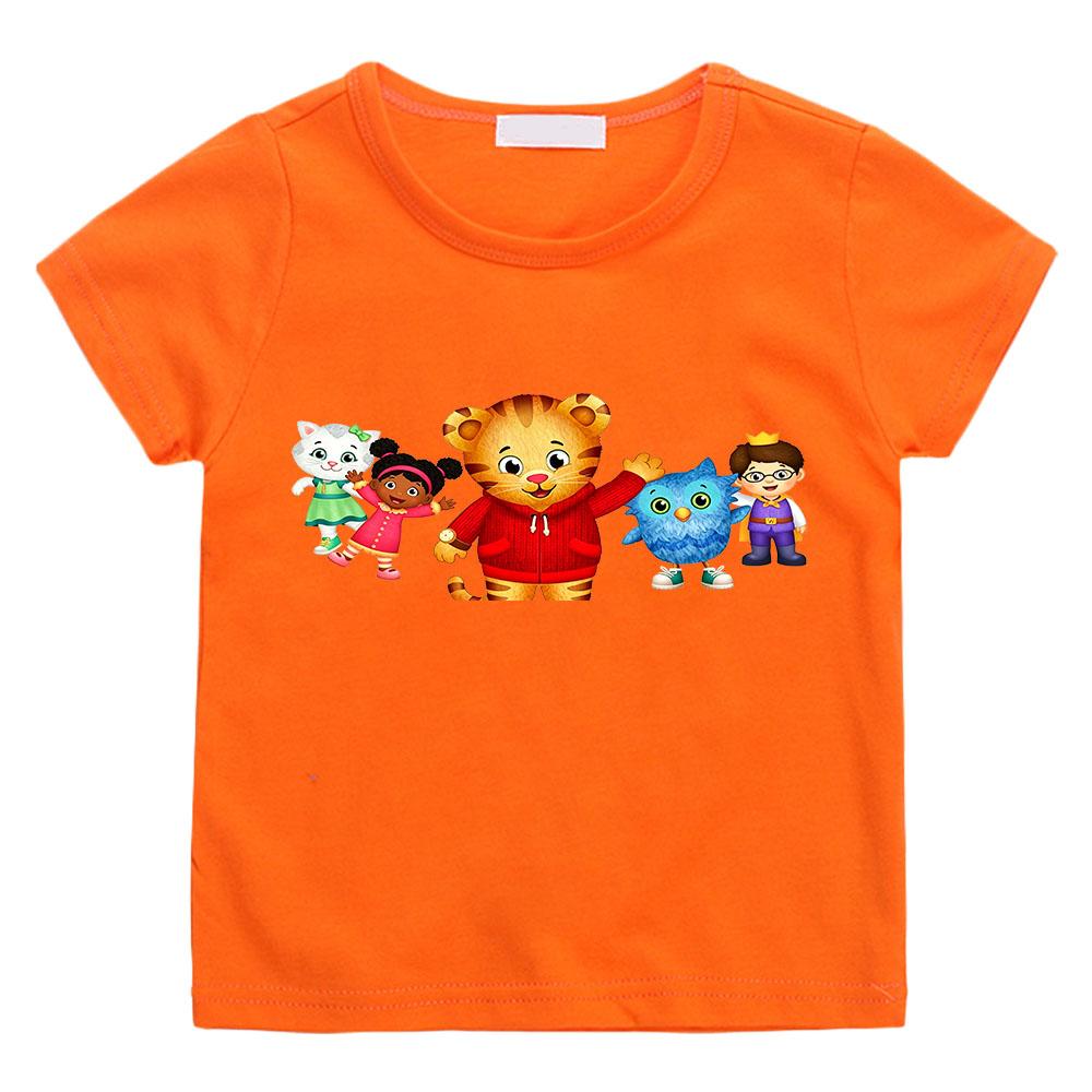 Daniel Tiger’s Neighborhood Children's T-shirts Cotton Cartoon Print Short Sleeve Funny Boys Cute Girls Tees Casual Tops Summer