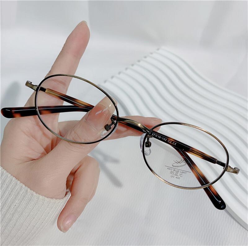Vintage Tortoise Shell Round Reading Glasses Women Men Brand Design Small Oval Sun Glasses Alloy Fashion Eyeglasses