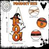 2D Flat Halloween Wooden Door Sign Ghost Witch Hat BOO Letter Hanging Plaque Outdoor Home Yard Welcome Party Wall Decor