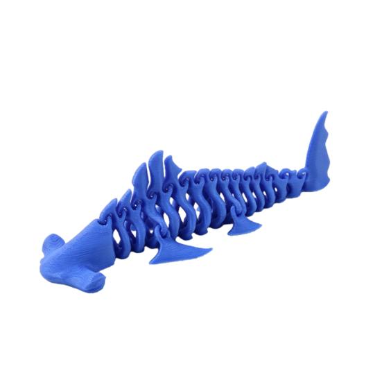 3D Printed Shark Figurine Flexible Fidget Animal Model Articulated Stress Relief Desk Toy