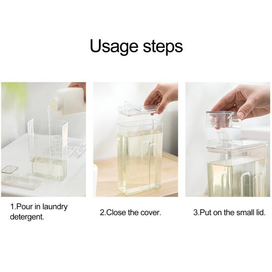 Laundry Detergent Dispenser Large Capacity Transparent Visible Refillable Leakproof Storage Scale Lid