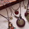 Hot Sale Vintage Boho Metal Necklace Women Antique Long Collar Chains Pendant Handmade Statement Jewelry Layers Accessories