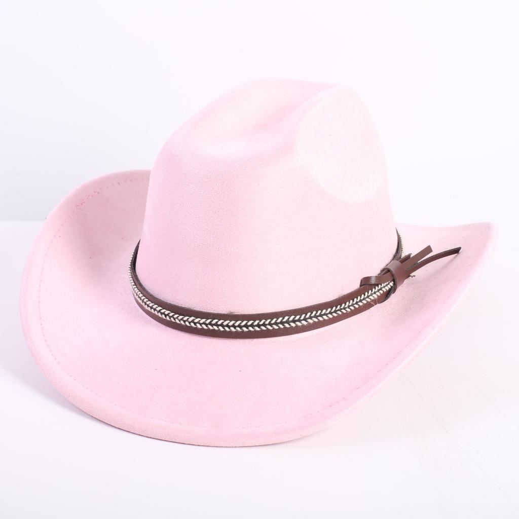 Neue Farbe Western Cowboyhut Herren und Damen Pendler Vielseitig Einfacher Stil Breiter Rand Zylinder Sonnenhut