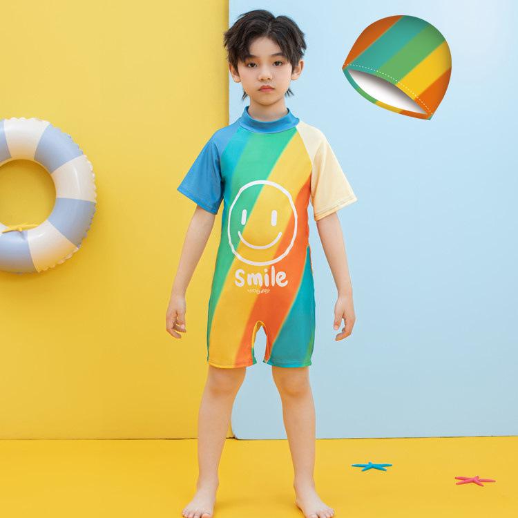 Spot Children's Cartoon Swim Trunks: One-Piece for Boys, Sizes Small To Large, Quick-Drying for Swimming and Hot Springs.