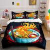 Fiery Ramen Bowl Illustration. Bedding Sets Duvet Cover Sets Duvet Covers Pillowcases(1* Duvet Cover 2* Pillowcases Without Duvet Insert)