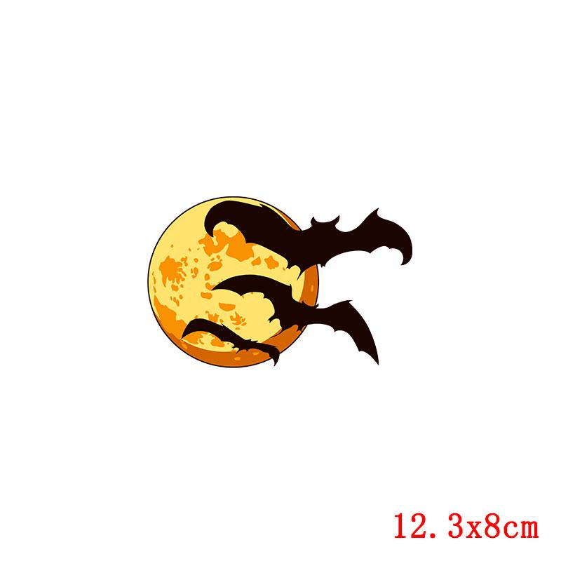 Butterfly Skull Heat Thermal Transfer Patch Colorful Cartoon Cat Iron On Transfer Patches For Clothing T Shirt Washable DIY