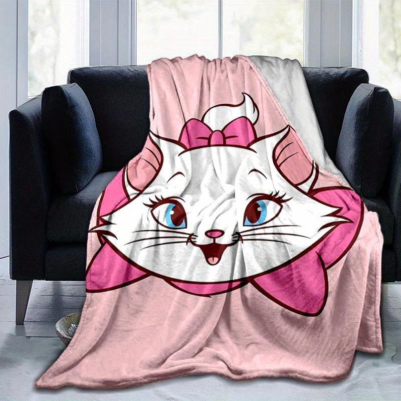 1PC Cartoon Marie Cat Blanket, Seasonal Universal, Home Decoration, Throw Blanket, Soft Flannel Throw Blanket, Versatile & Cozy for Bedroom,Cute Gift
