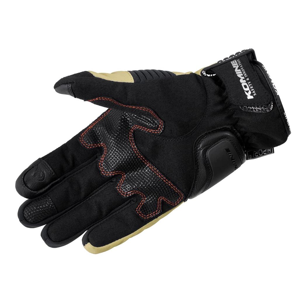 Gants d'hiver de protection pour moto Komine GK-834, Beige, L