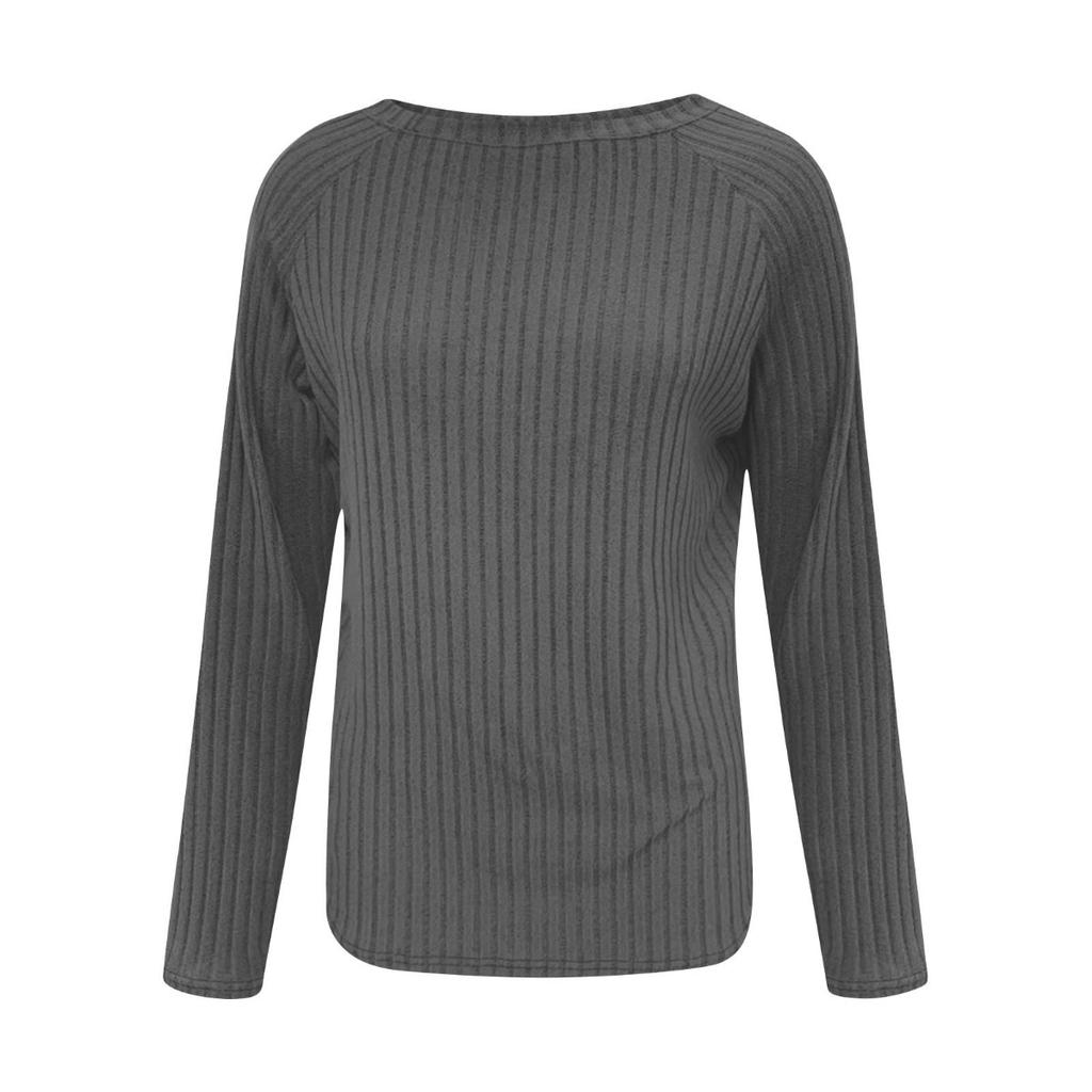 Women's New Loose Round Neck High-low Curved Hem Top for Women, T-shirt