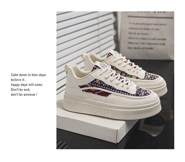 Men's Autumn Breathable Canvas Sneakers - Korean Trend, Thick Sole, Casual Sport Board Shoes