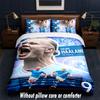 Erling Haaland Design Bett Bettwäsche-Set 1 Bettbezug + 2 Kissenbezüge Weich Atmungsaktiv Haushalt Bettwäsche