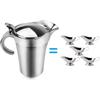 Gravy Jug Stainless Steel Double Insulated Steak Sauce Jug with Lid Portable Juice Tomato Sauce Jug Dining Table Seasoning Tools