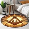 1pc Recognized Freemasonry Round carpet Painted Printed circular carpet, home door mat, outdoor travel protection carpet