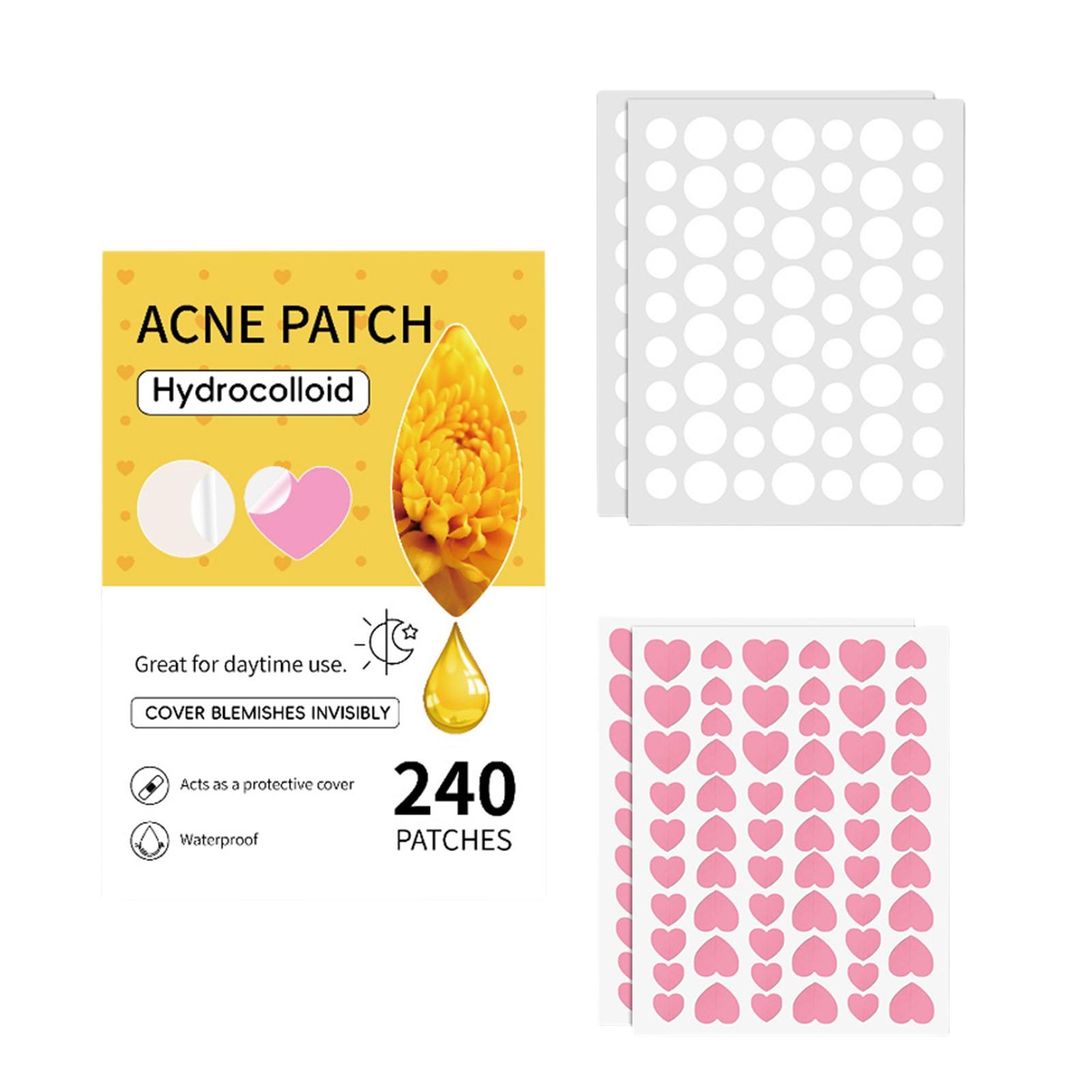 

Пластыри от прыщей большой емкости, симпатичные покрытия от прыщей, гидроколлоидные пластыри от прыщей с гиалуроновой кислотой 240 шт. One Size жёлтый