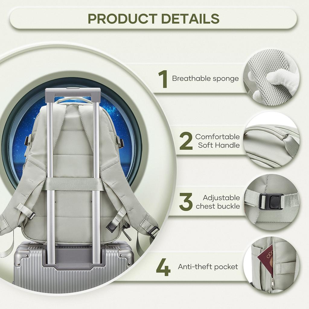 Large Travel Backpack for Women Large Capacity High Quality Schoolbag Overnight Weekend Bag Waterproof Men's Backpack Laptop Bag