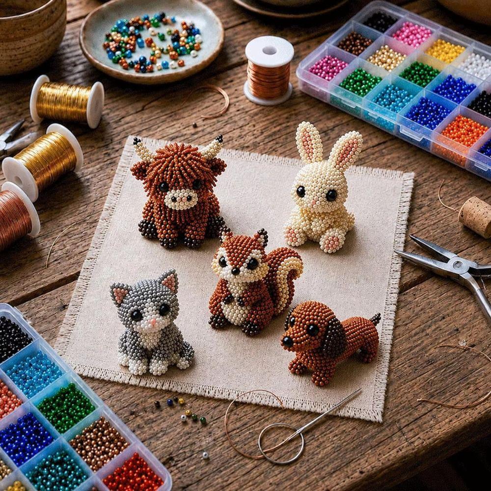 DIY Animals Beadwork Crafts Kit Educational Handcraft Jewelry Making Set Kids Toy