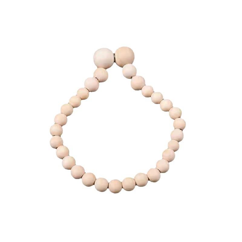 1Pcs Graduated Natural Wood Bead Curtain Tieback Boho Style Curtain Holdback for Farmhouse Living Room Decoration