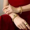 Elegant Gold-Plated Zircon Elastic Bangle: Korean-European Style Women's Jewelry