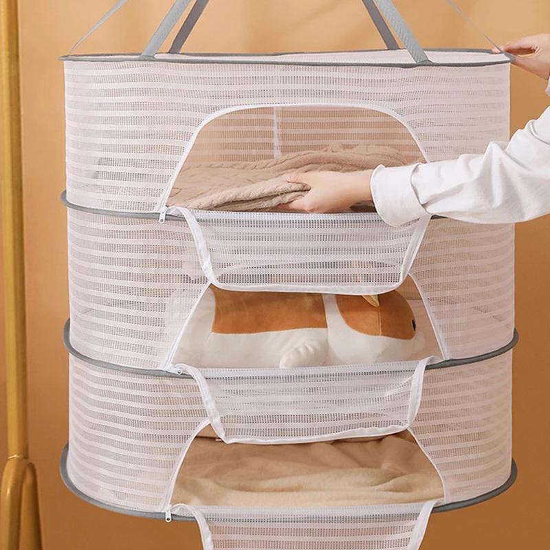 1Pc Multifunctional Household Drying Net Drying Fish Dry Insect Proof Drying Net Drying Clothes Windproof Folding Closed