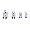 10pcs Round Edge Cord End Clip Stainless Steel Rope Clamps Jewelry Crafting Accessories Bracelet Necklace Connector
