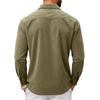 Men's Corduroy Shirt Slim Fit Long Sleeve Button Down Casual Business Shirt Two Chest Pockets Classic Collar Soft Fabric