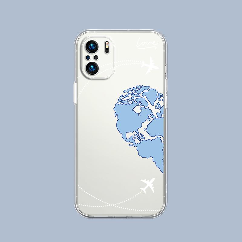 Planes World Map Travel Love Heart Phone Case For Xiaomi Redmi Note 15 14 5G 13 12 10 11 Pro Plus 4G 14C 13C 12C Gift Cover